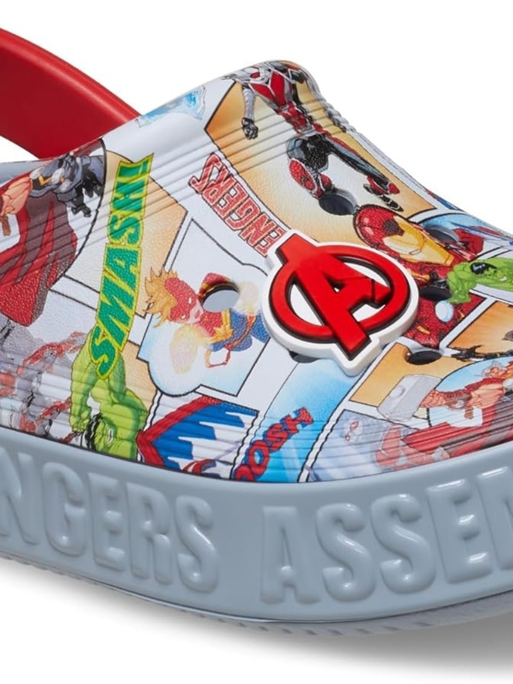 Marvel Kids' Red, White & Light Gray Avengers crocs